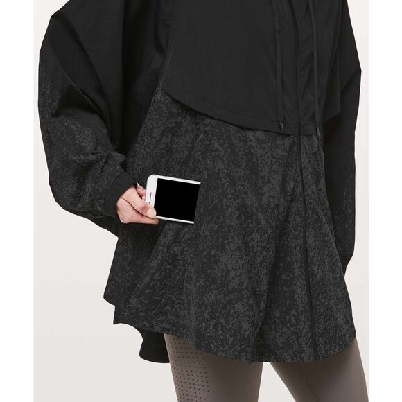 LULULEMON Ride & Reflect Jacket Womens M/L Black Hooded Packable Lightweight - Picture 6 of 16